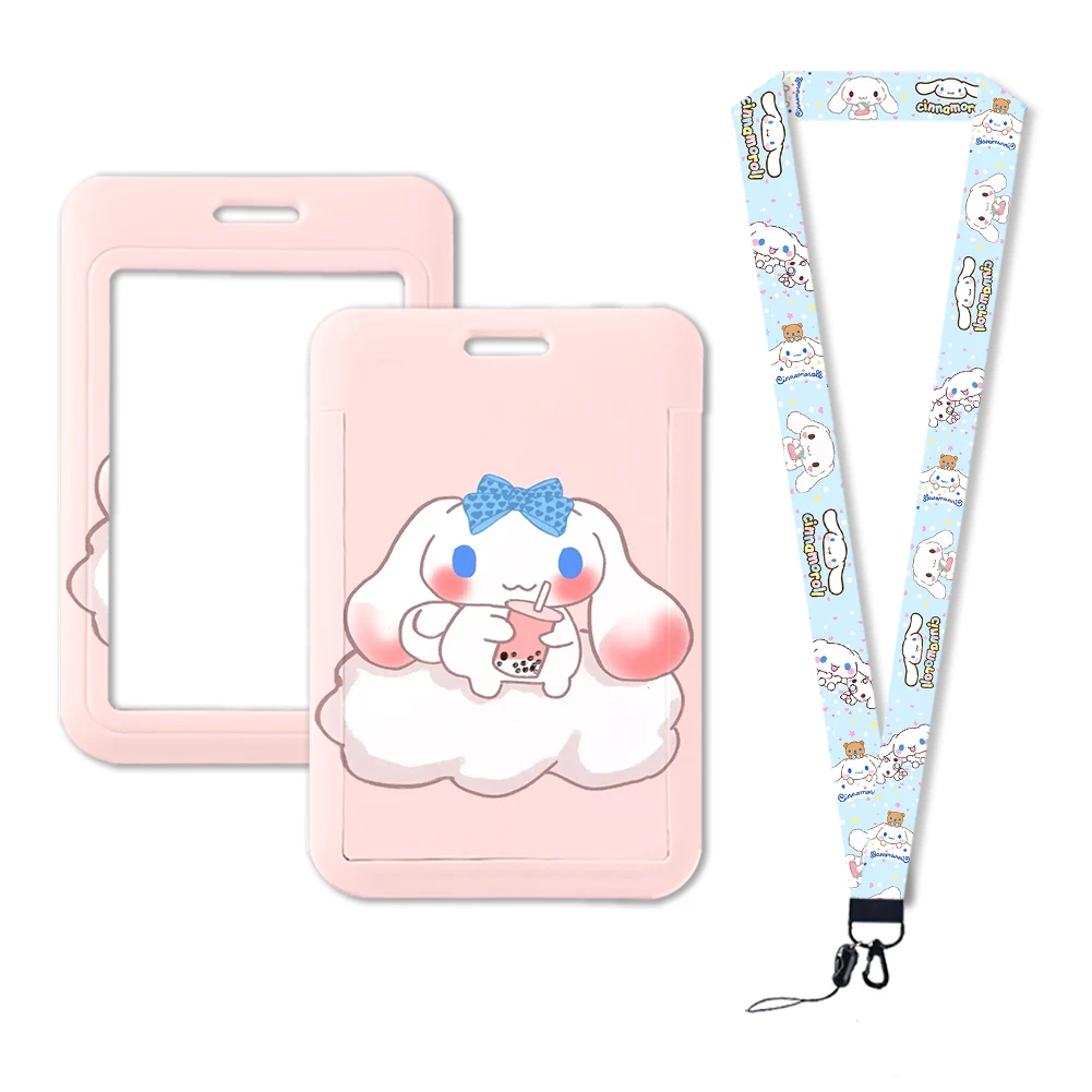 W Lanyard for Keys Cartoon Cinnamoroll Neck Strap ID Card Badge Holder Cell Phone Strap Key Chain Key Rings Anime Accessories