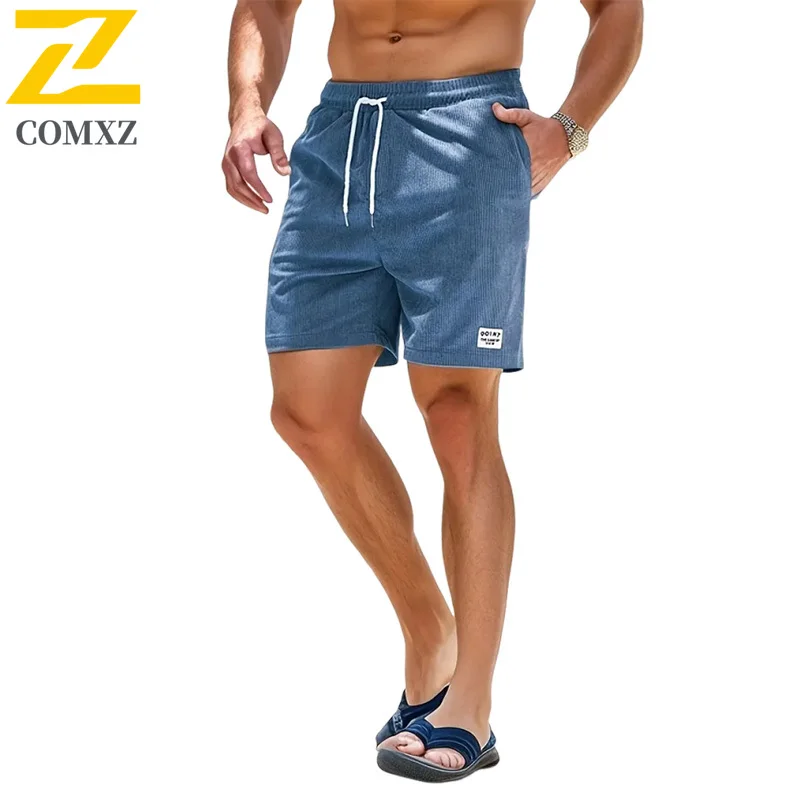 

Мужские летние спортивные шорты из вельвета с завязками, для тренировок, фитнеса, с боковыми карманами, для баскетбола, в стиле атлетик-кэжуал