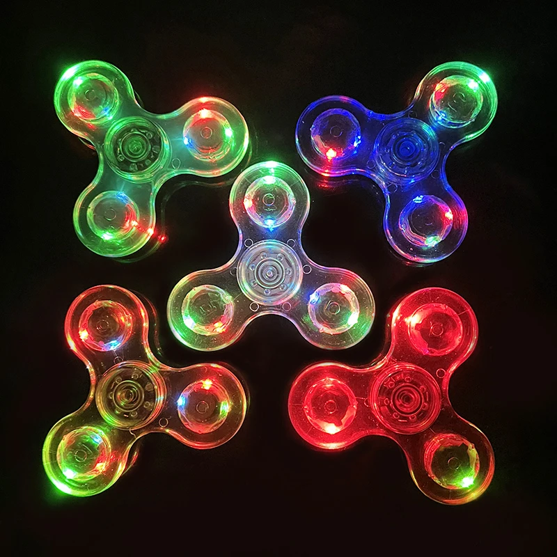 1pc Luminous LED Spinning Top Glow In Dark Hand Spiner Gyroscope Stress Relief Fidget Toys For Kids Birthday Wedding Party Gifts