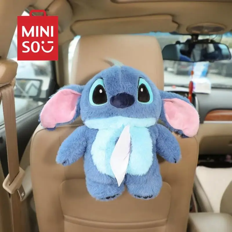 

Disney Stitch Car Plush Doll Car Paper Box Shape Soft Cute Cartoon Car Pillow Hanging Tissue Box Car Decoration Accessorie Gifts