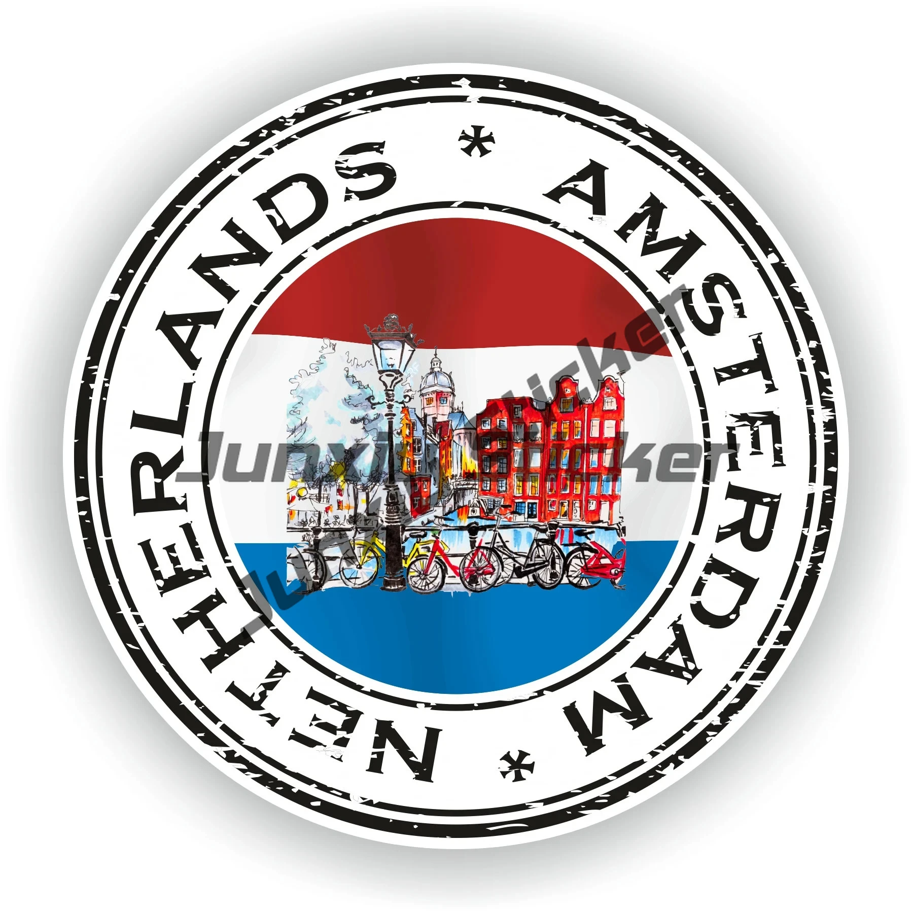 Netherlands Flag Emblem Stickers High-Quality Vinyl Weatherproof Vinyl Decorative Rotterdam Amsterdam Netherlands Seal Decals