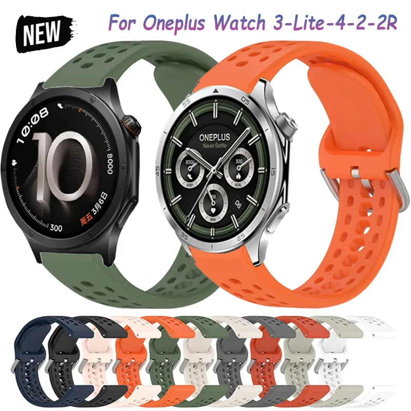 Bracelet en Silicone de 22mm pour montre Oneplus 3-Lite-4-2-2R/OPPO Watch S-X3-X2-X, Bracelet de Sport pour Amazfit Bip 6 5/Active Max, accessoire