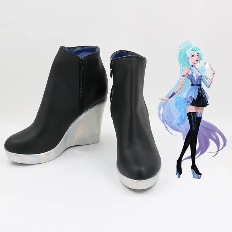 Games LOL Xinglai Geji kDa Salfani  Customize Cosplay High Heels Shoes Boots Dustomized