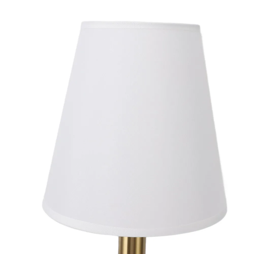 85-265V Sconce Antique Brass Fabric Lampshade Wall Sconce Lighting Flared Textile Shade Tapered Column Stand Wall Lamp