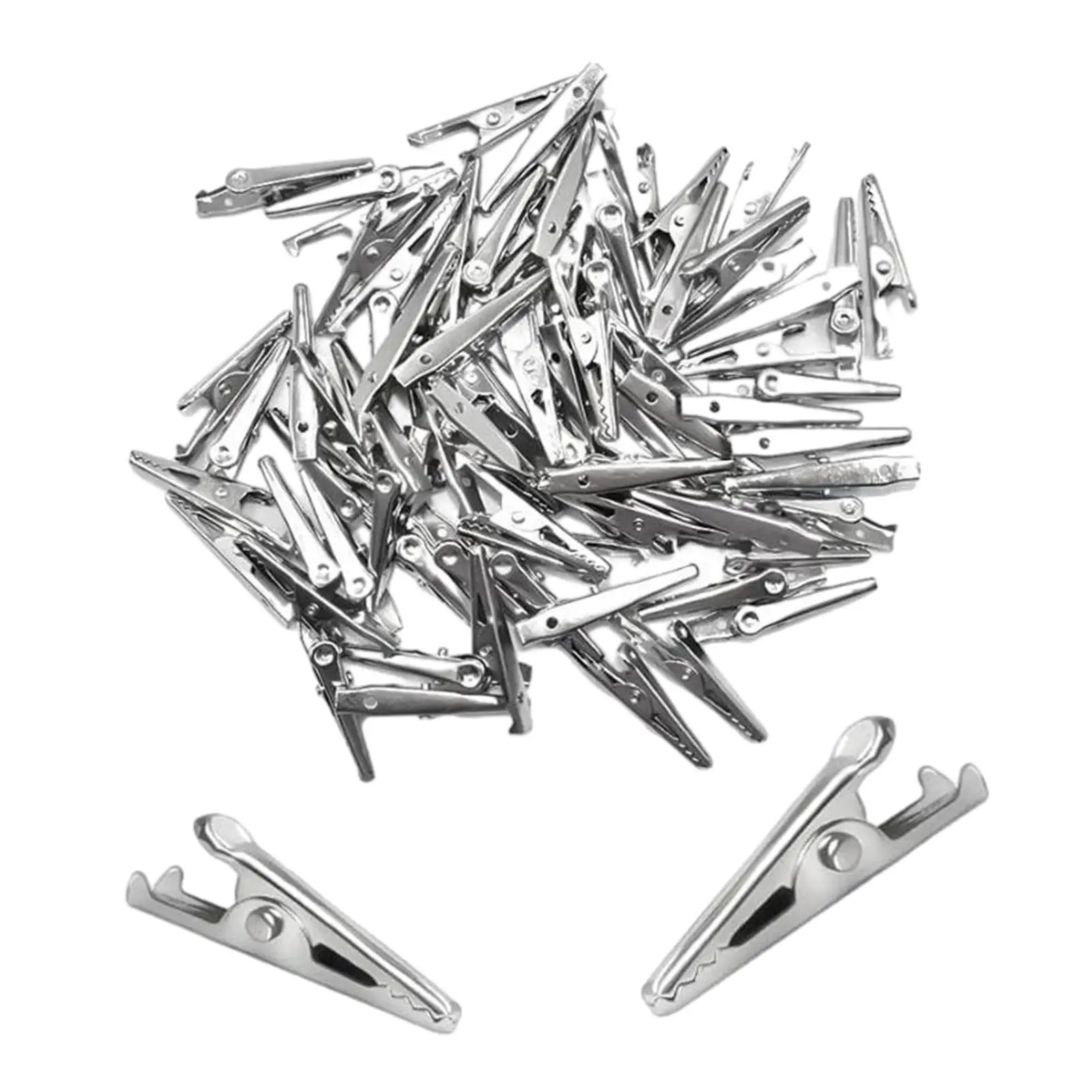 100x Metal Alligator Clips Stainless Steel Crocodile Clamps for Electrical