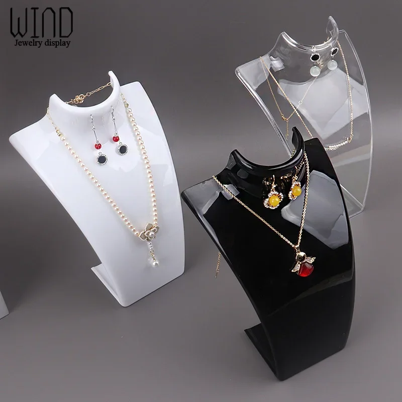 Plastic Mannequin Necklace Display Bust Stand Holder Jewellry Mannequin Bust Rack for Necklaces Pendant Earrings Display Shelf