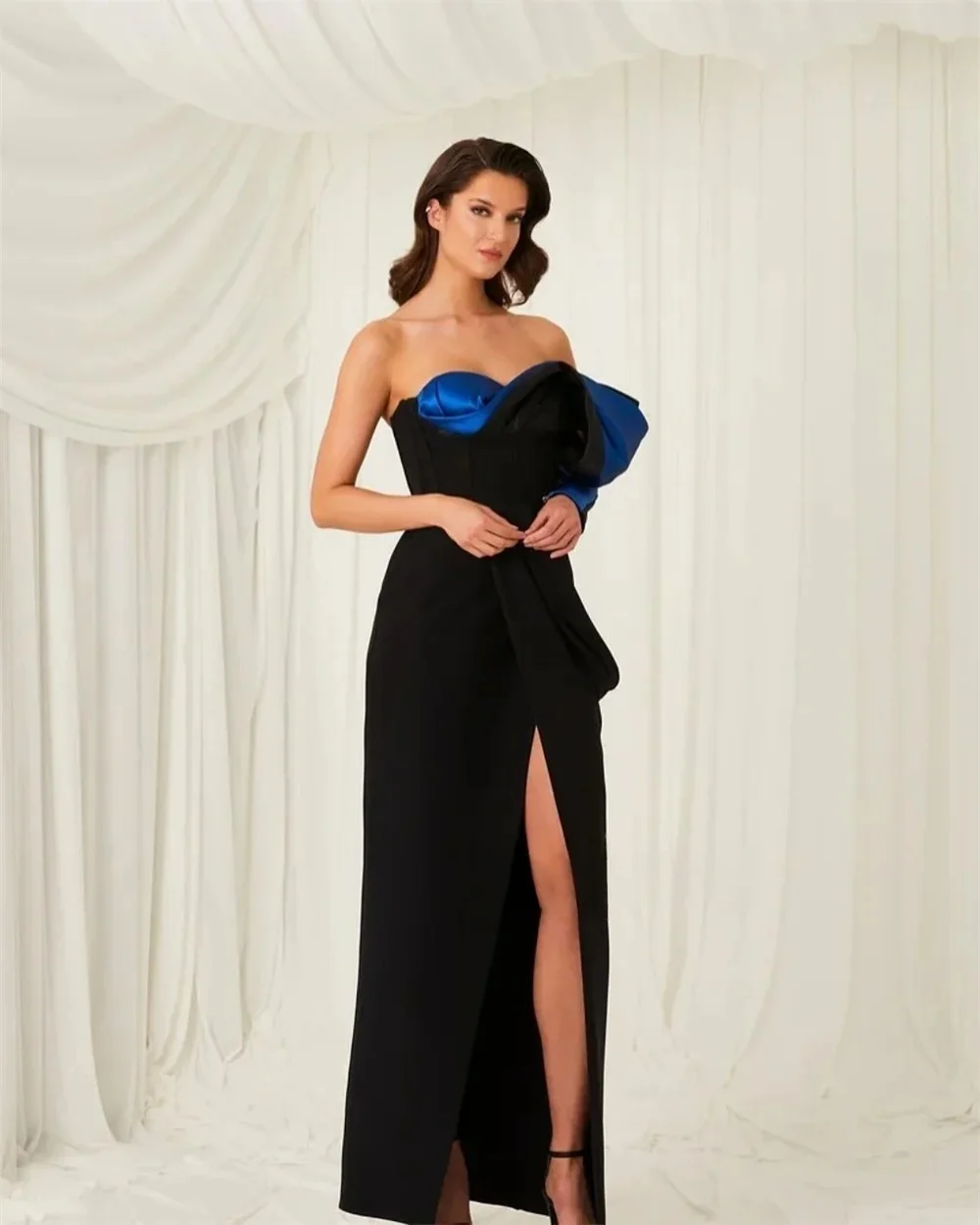 

Черное длинное платье с разрезом в форме сердца на заказ, вечерние платья Pastrol, унисекс, Джерси в стиле ретро, Дубай, Саудовская Аравия, выпускной, по индивидуальному заказу