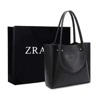 Zhome Cross-Border Large Capacity Handbag Preppy Style Versatile Single Shoulder Commute Shopping Bag Soft Artificial Leather In