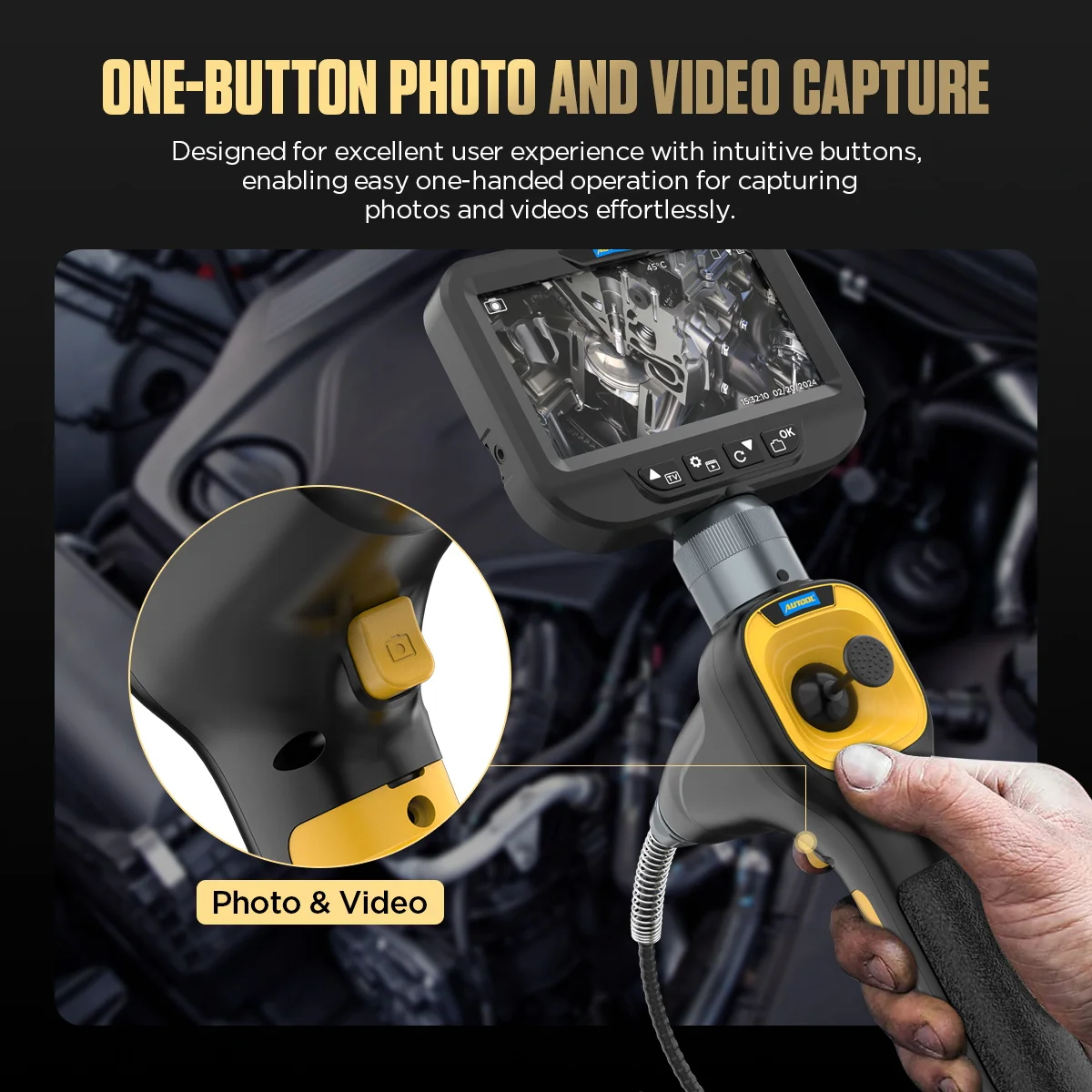 

SVB308 360 Degree 4 Ways Articulating Borescope 6mm IP67 Automotive Endoscope Inspection Camera Fit For IPhone Android