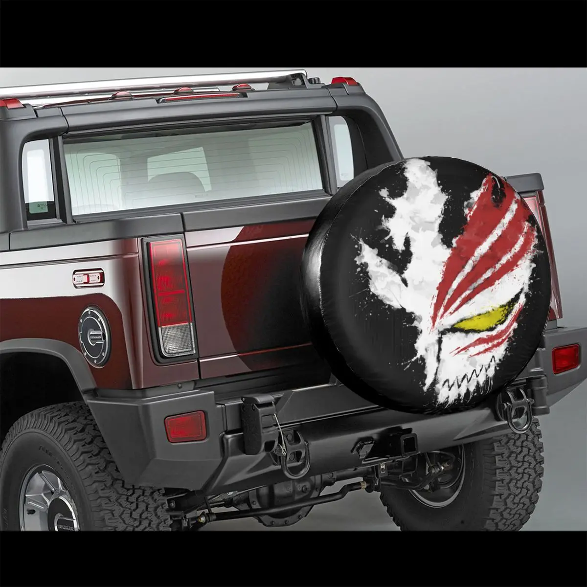 Bleach Spare Tire Cover Bag Pouch for Jeep Mitsubishi Pajero Ichigo Kurosaki Ink Hollow Mask Car Wheel Covers 14