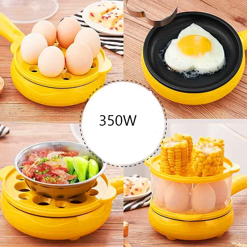 Frying Pan 1PC Frying Sautéing Cooking Multifunctional All-in-One Double Deck Mini Electric Fry Egg Cooker Breakfast Machine