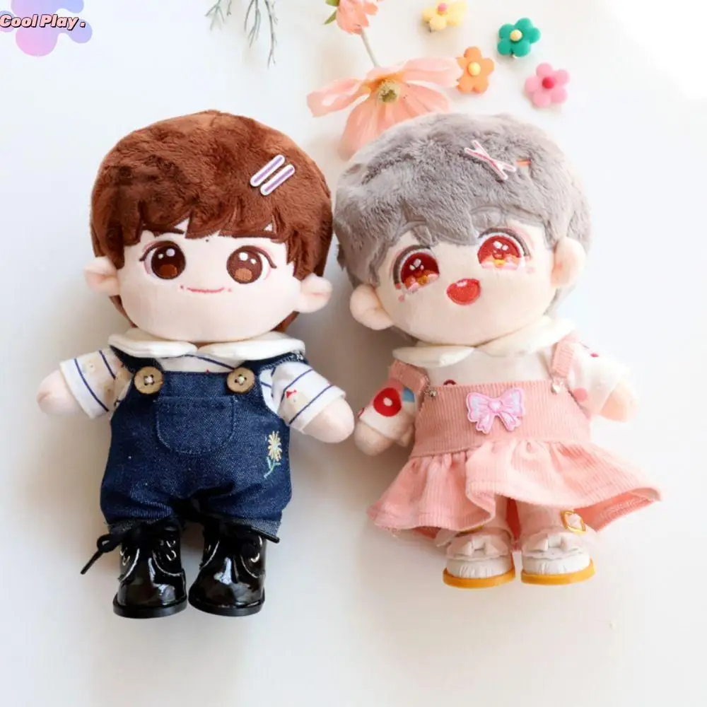 

Fashion Cartoon Pattern 20cm Doll Clothes Playing House Idol Doll T-shirt Shorts Doll 20cm Coat Doll Overalls Suit Stuffed Dolls