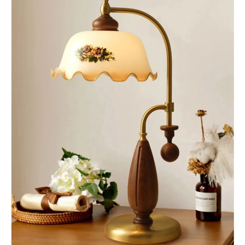 New Glass Lamp Antique Style Retro American Style Style European Style Cozy and Romantic Republic of China Master Bedroo