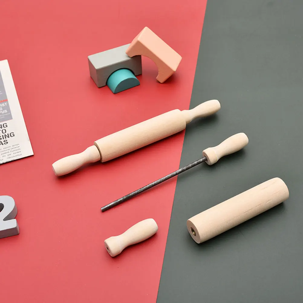 

Mini Rolling Small Dough Roller 2 Small Wooden Dough Roller Pcs Non Stick Baking Perfect for Dumplings Kitchen Tool Wooden Toy