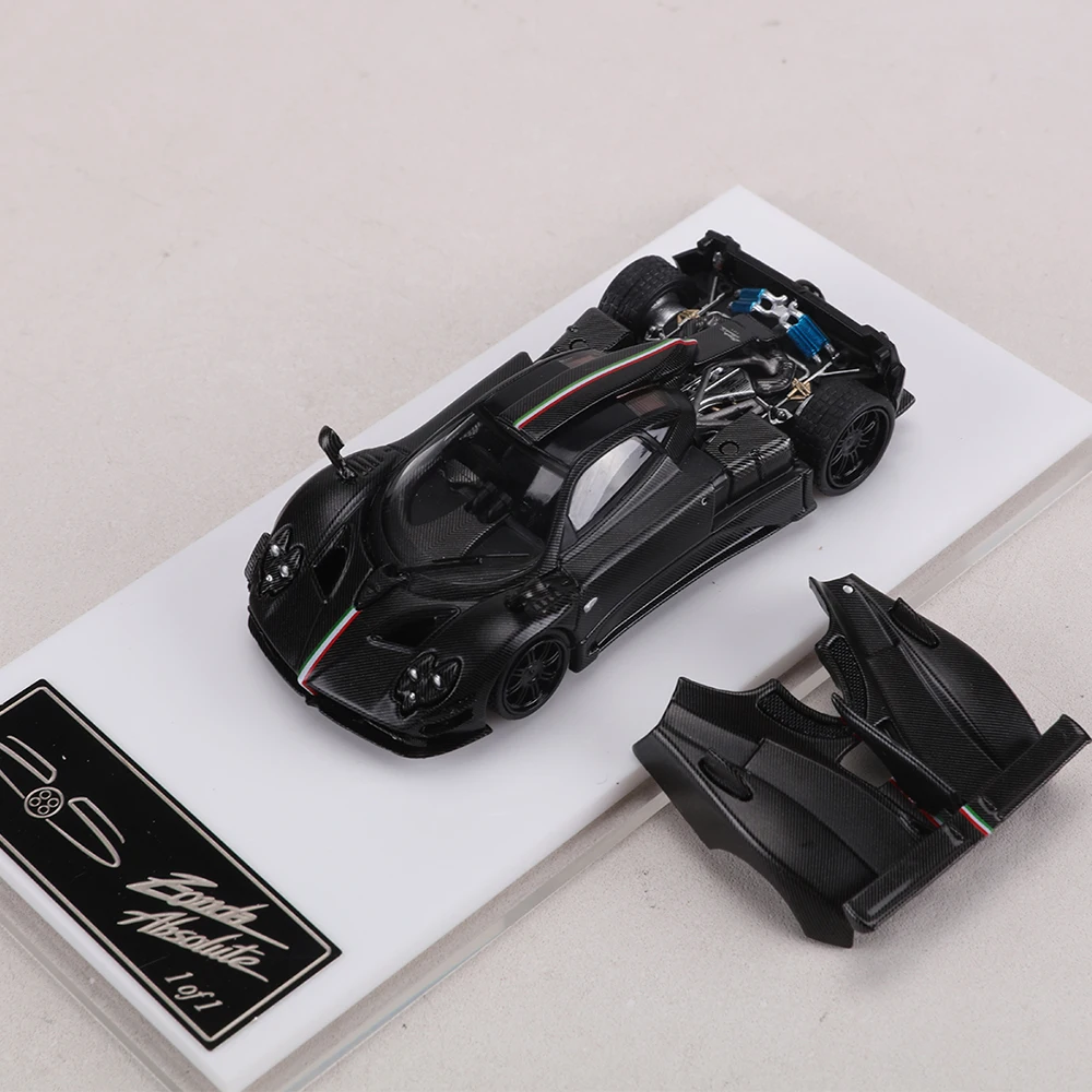 RM MODLE 1:64 Zonda Full Carbon Trim Diecast Car Model Alloy Simulation Supercar Collectible Can Open The hood