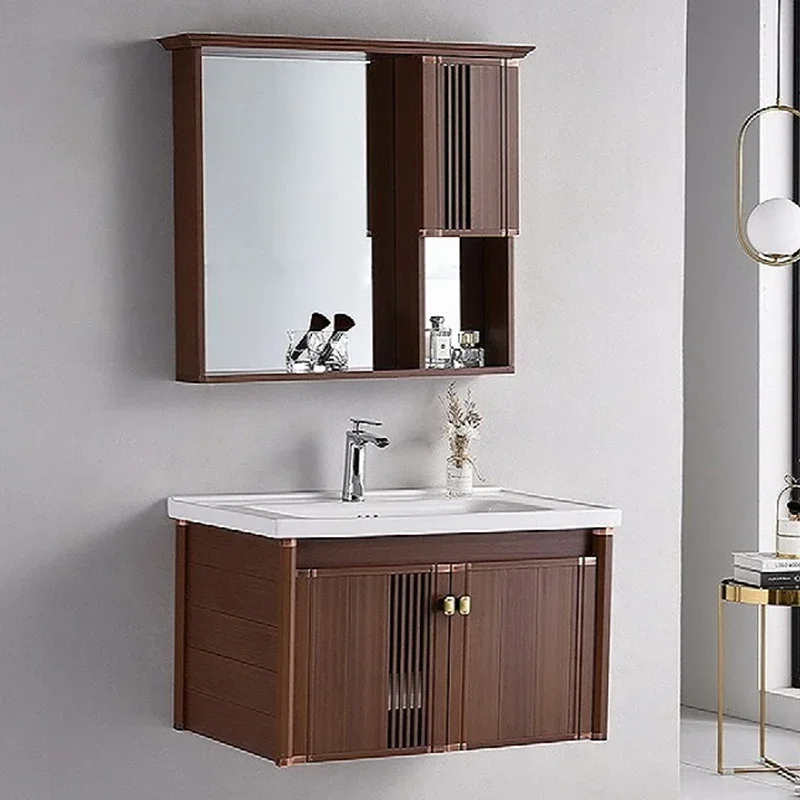Bathroom Cabinet Combination Thickened Alumimum Ceramic Whole Washbin Bathroom Table Hand Washing Washbasin