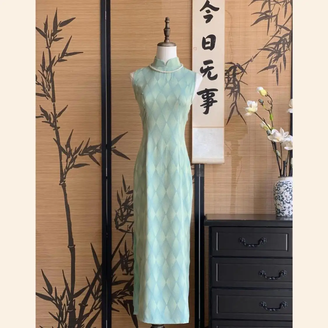 

Новое китайское летнее Ципао, китайский стиль без рукавов, длинное платье с тонкой талией, элегантное платье Cheongsam, элегантные вечерние платья