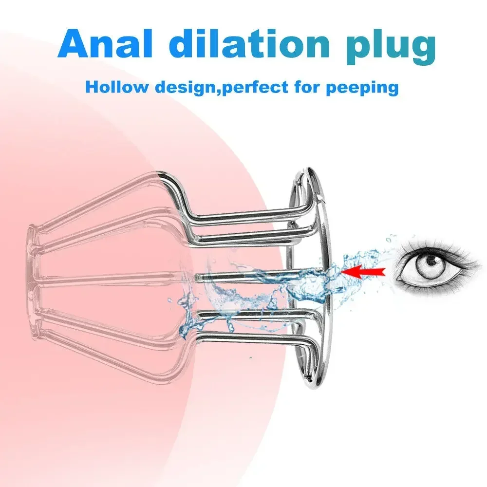 Hollow Metal Anal Dilator 3 Size Huge Anal Plug Vaginal Speculum Cleaning Butt Plug Vagina Anus Extender Sex Toys for Couples