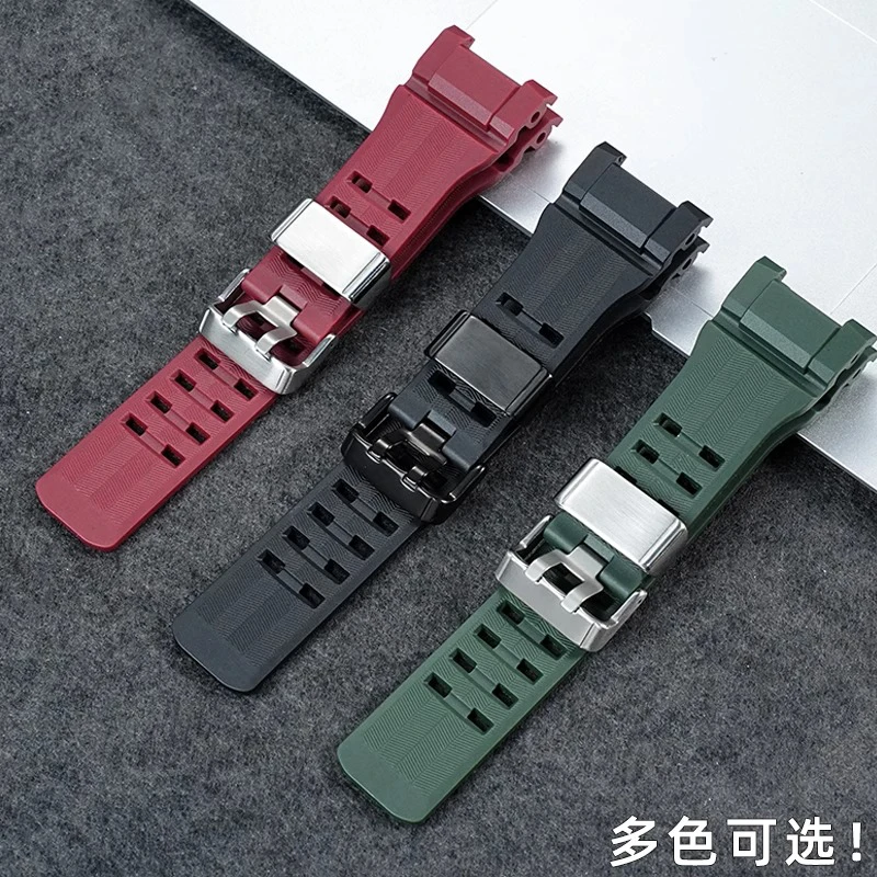 GWGB1000 الأحمر الشق سوار ل كاسيو G-Shock 3 الجيل GWG-B1000 بولي TPU المطاطWwatch حزام مقاوم للماء الرياضة سيليكون حزام الساعات