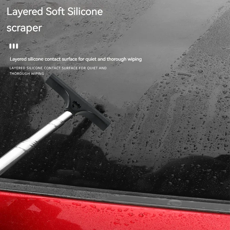 Car Rearview Mirror Wiper Portable Telescopic Layered Brush Head Window Cleaning Brush Wiper