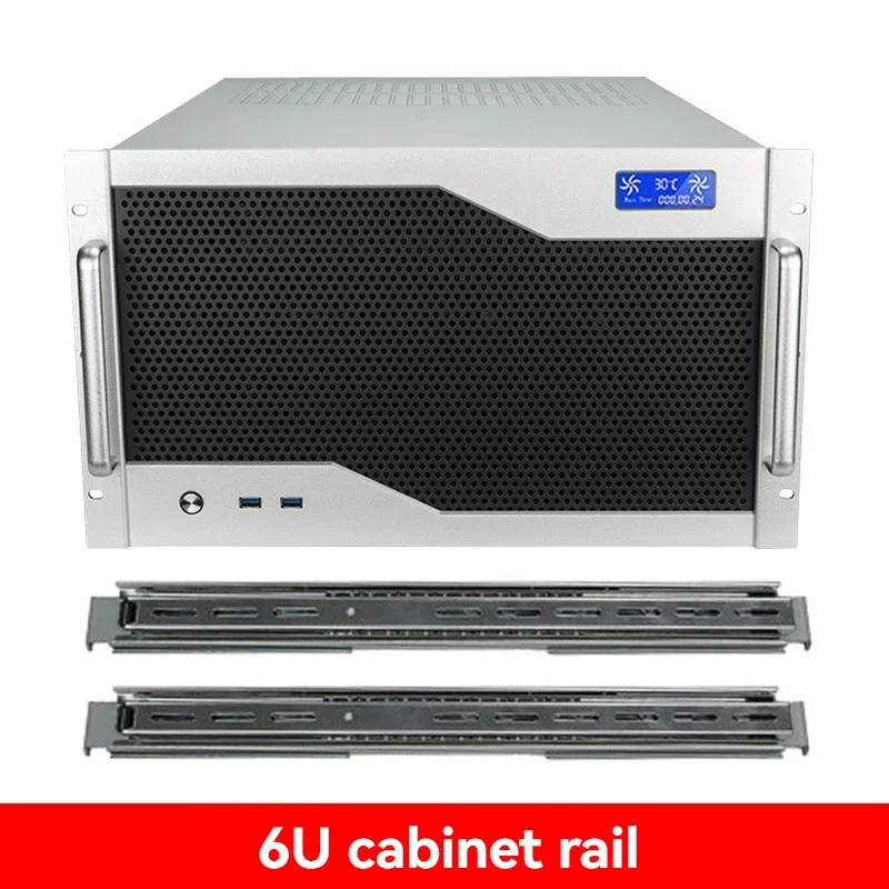 6U chassis beberapa kartu grafis EATX Dual motherboard ATX Power Supply 12 slot ekspansi 360 air-cooled AI server