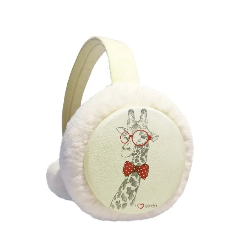 

Glasses Giraffe Handsome Winter Ear Warmer Cable Knit Furry Fleece Earmuff Outdoor