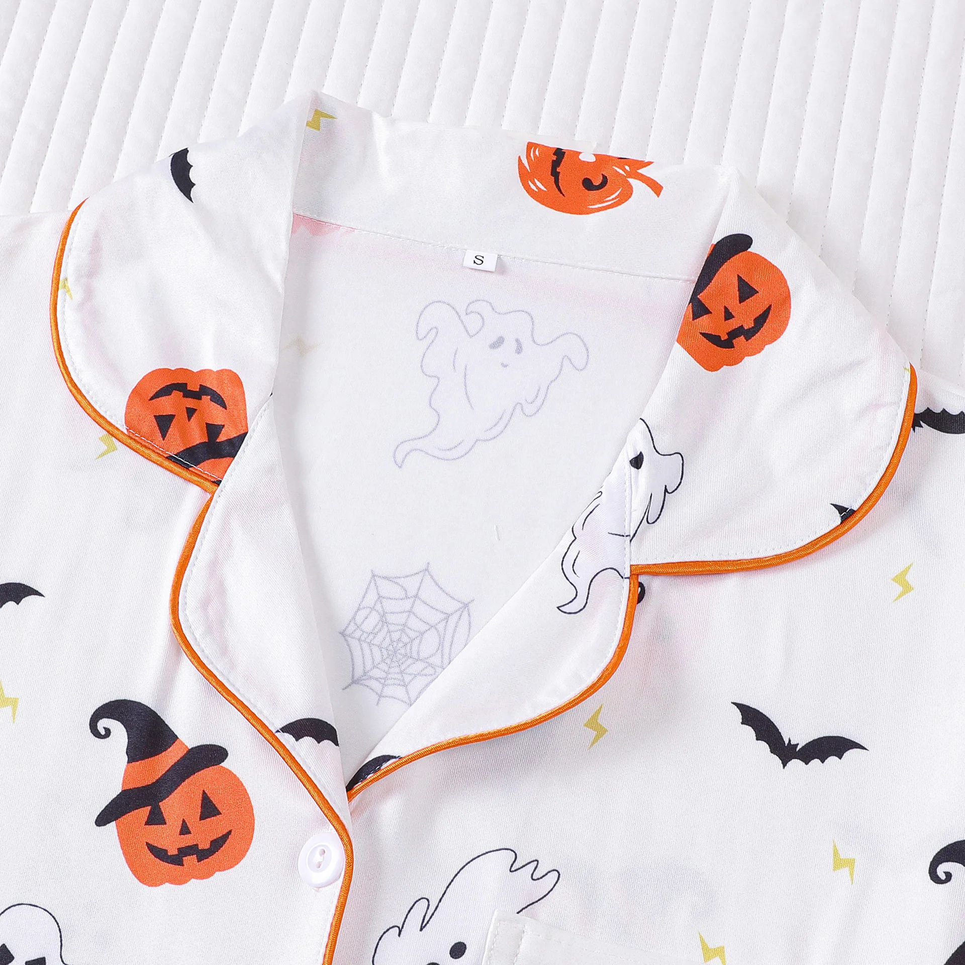 Pajamas for Women New Halloween Women Sleepwear Printed Collar Short Sleeved Home Suit Set