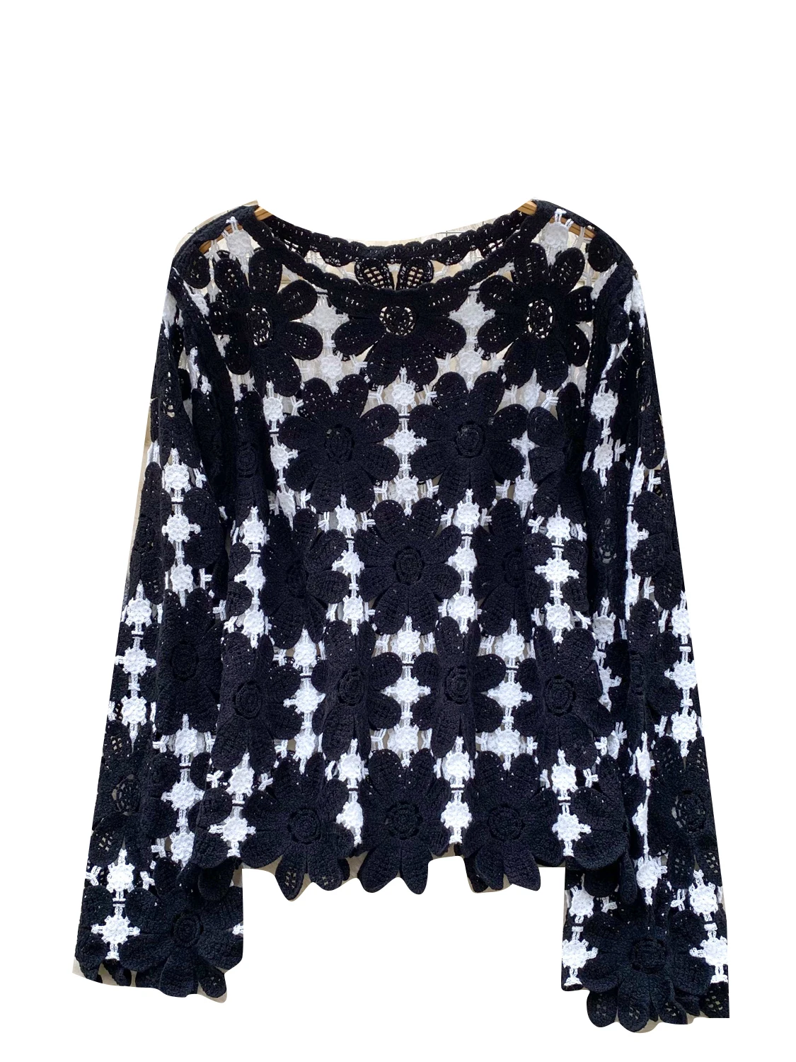 Koreaanse Sle Agel zachte uitgeholde gebreide cover-up losse afslankende casual veelzijdige lange Sve-top voor dames