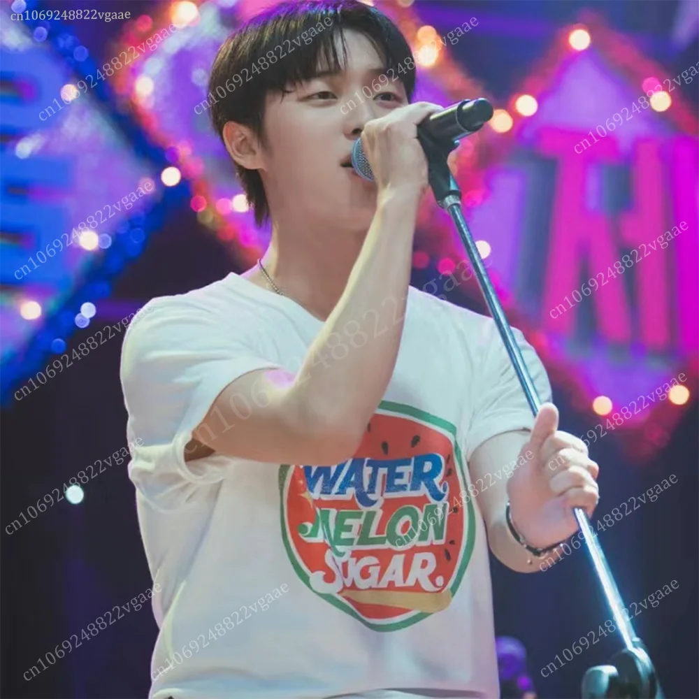 Summer Korean Drama Watermelon Sugar T Shirt Men Women Cotton Short Sleeve Choi Hyun Wook Hip Hop Kpop Raper Twinkling Shining