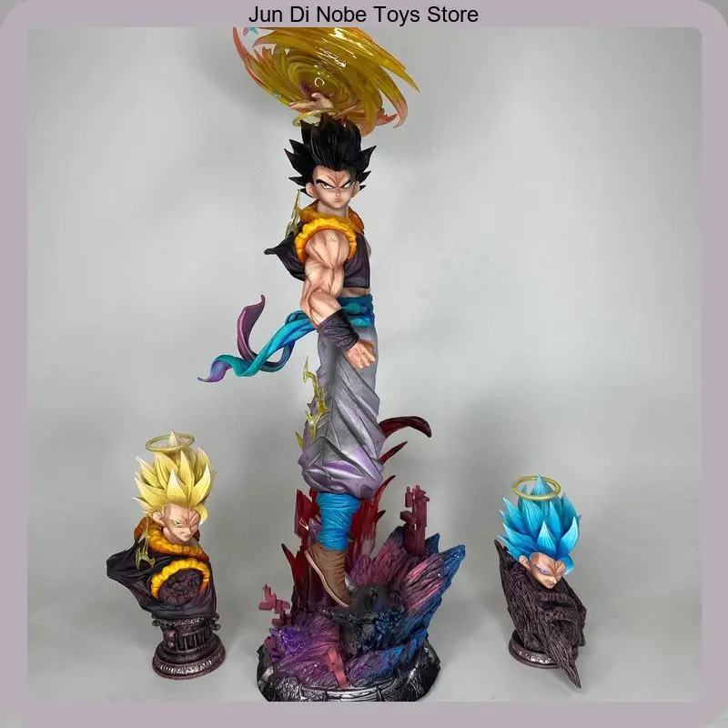 

45cm Dragon Ball Gogeta Three Head Sculpts Anime Figure Model Statue Collection Desktop Decoration Ornament Toys Gifts