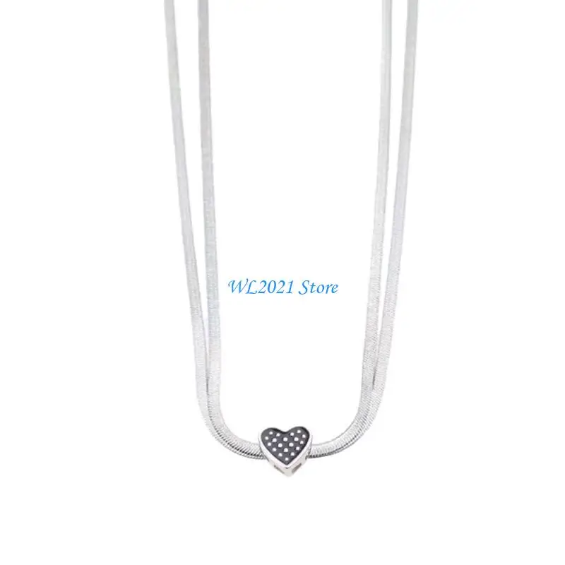 

G5GC Snake Bone Choker Dark Heart Charm Necklace Perfect for Fashion Forward Women