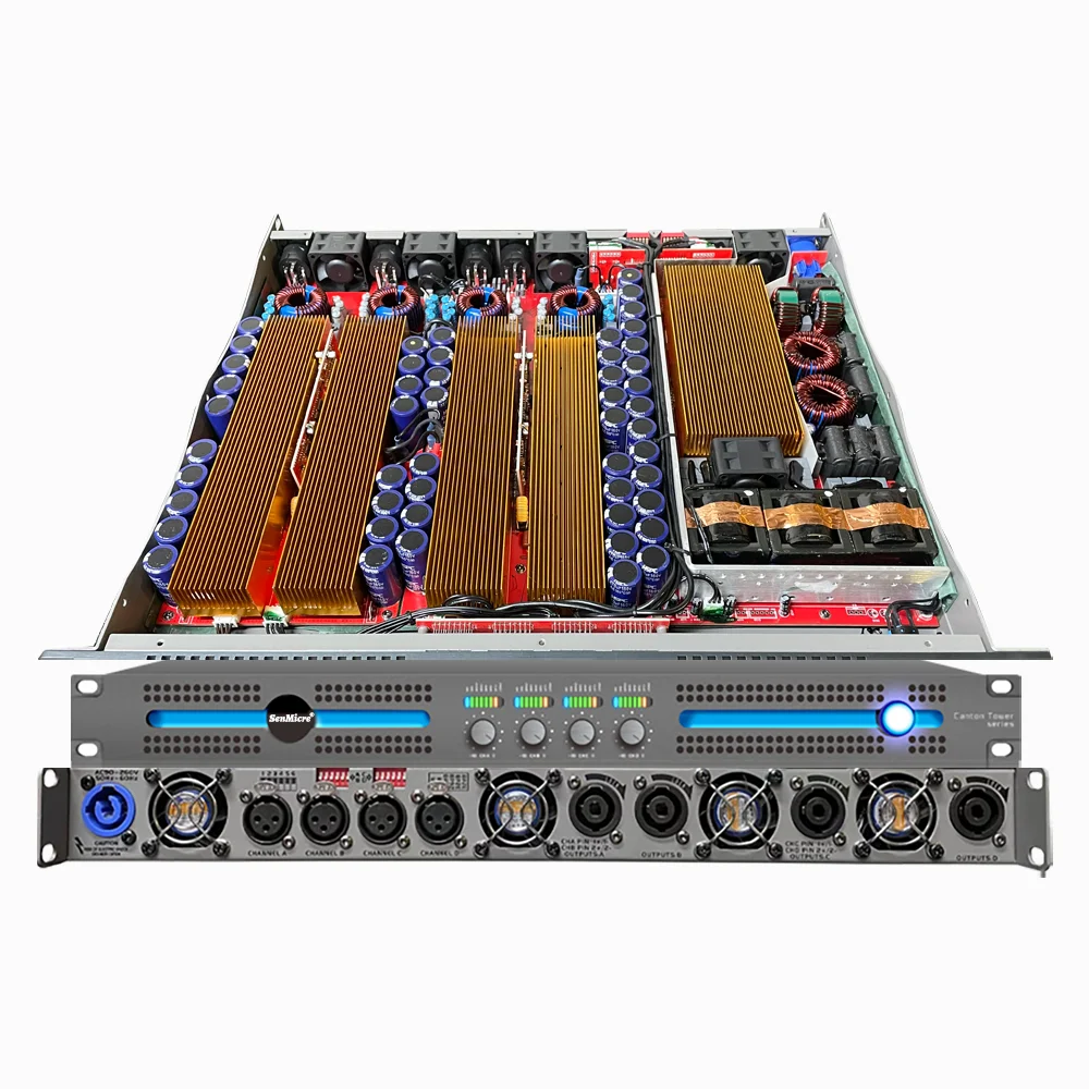 Amplificador de potencia estable profesional ShennDare CT4.20 de 2 ohmios, 4 x 4500 W, 2 ohmios, amplificador de sonido profesional de 4 canales, 4 x 2000 W, 8 ohmios, subwoofer para DJ, altavoz de matriz de línea