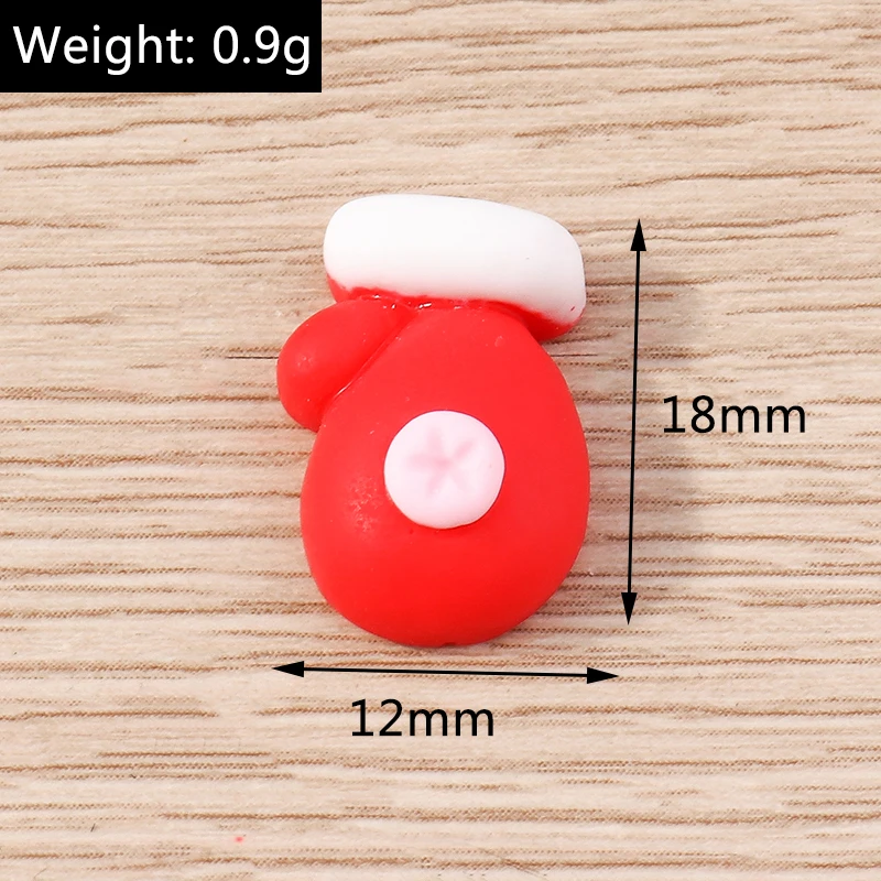 Tusember 10 Stück Niedliche Weihnachts-Dekorationen: Weihnachtsmann, Elch, Schneemann, Flache Harz-Cabochons für DIY Scrapbooking, Haarspangen und Broschen – Detail 14