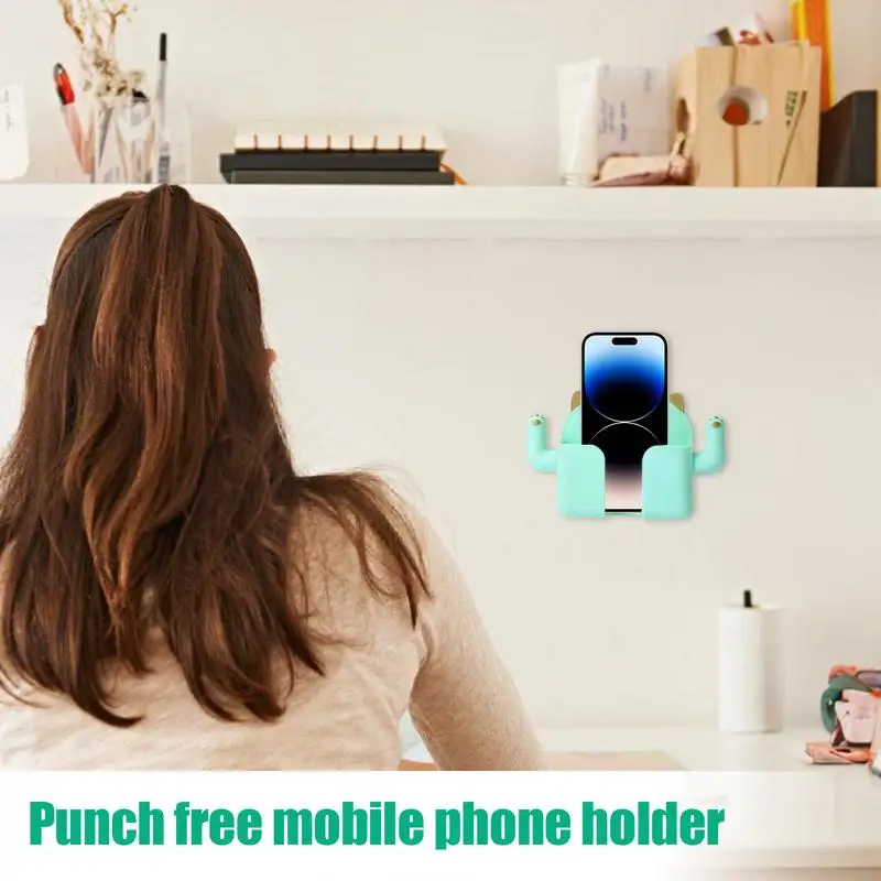 Aan De Muur Gemonteerde Telefoonhouder Luie Mobiele Telefoon Punch-Vrije Muursteun Standaard Stabiele Telefoonhouder Voor Toiletbadkamer Keuken