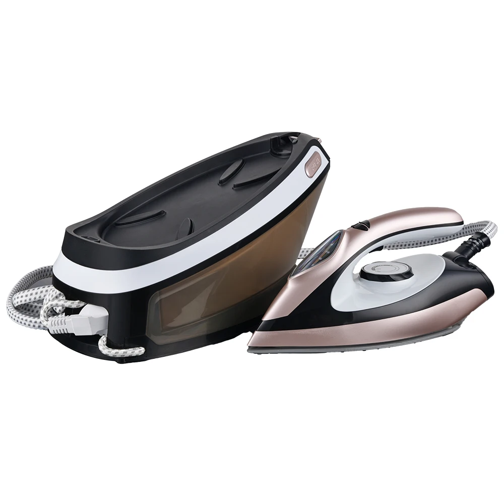 

2025 Heavy LED Big Boiler Clothes Electric Irons Ceramic Soleplate Large Station Steam Iron for Laundry