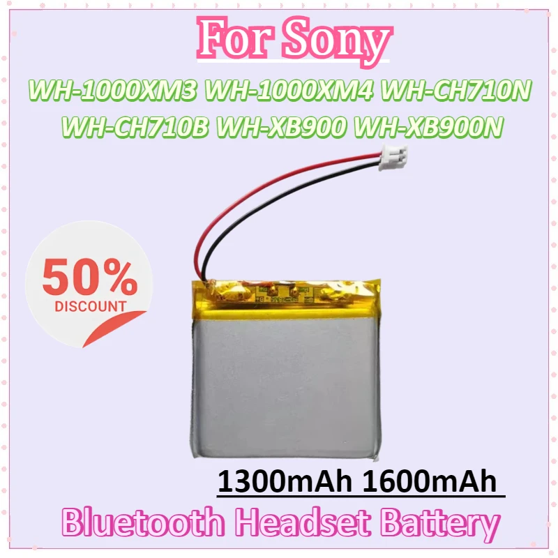 

New Wireless Bluetooth Headset Battery 1300mAh 1600mAh for Sony WH-1000XM3 WH-1000XM4 WH-CH710N WH-CH710B WH-XB900 WH-XB900N