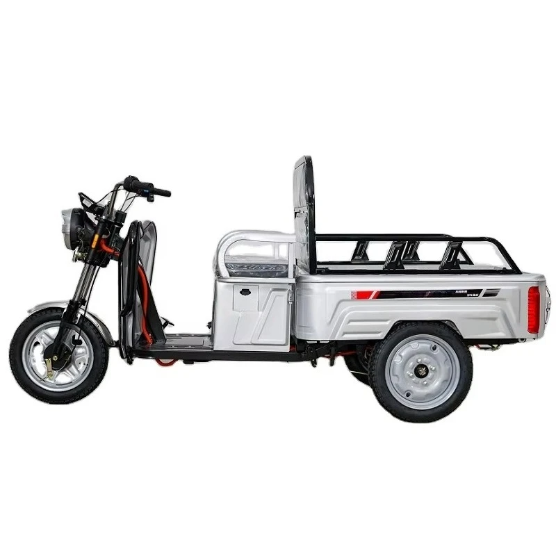 YzhgbElectric tricycle with 3 seats, 600W motor with cargo bucket, CE certified 300-10 vacuum tire, for adult freight