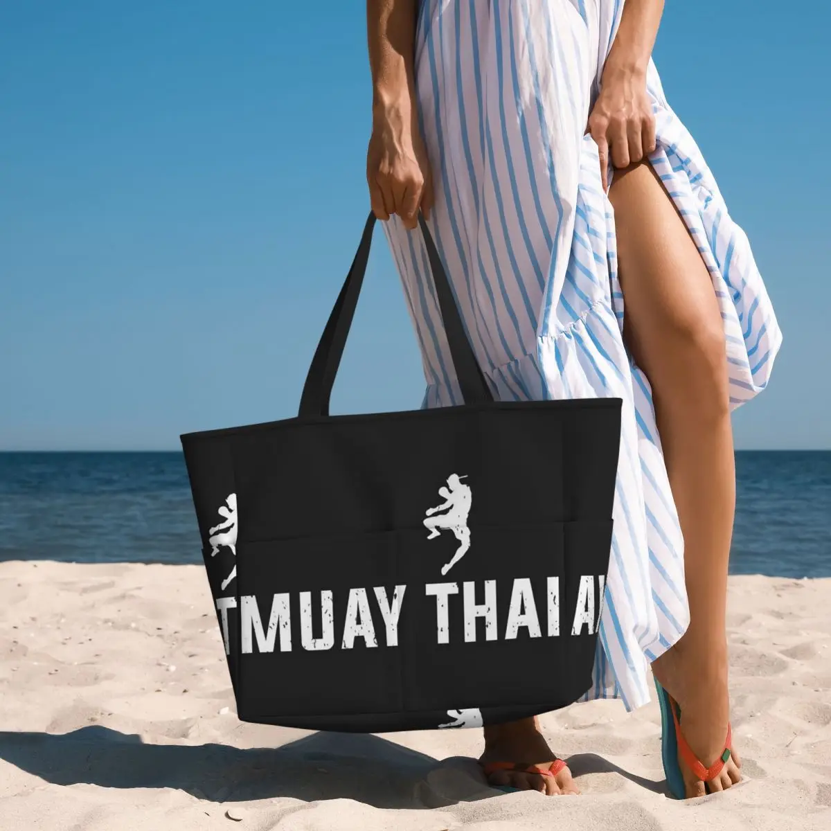 Muay Thai Gloves Thailand Boxing Fighter College Beach Tote Bag Sport Gym Yoga Duffle Large Tote Bag Women Travel Bag Fitness