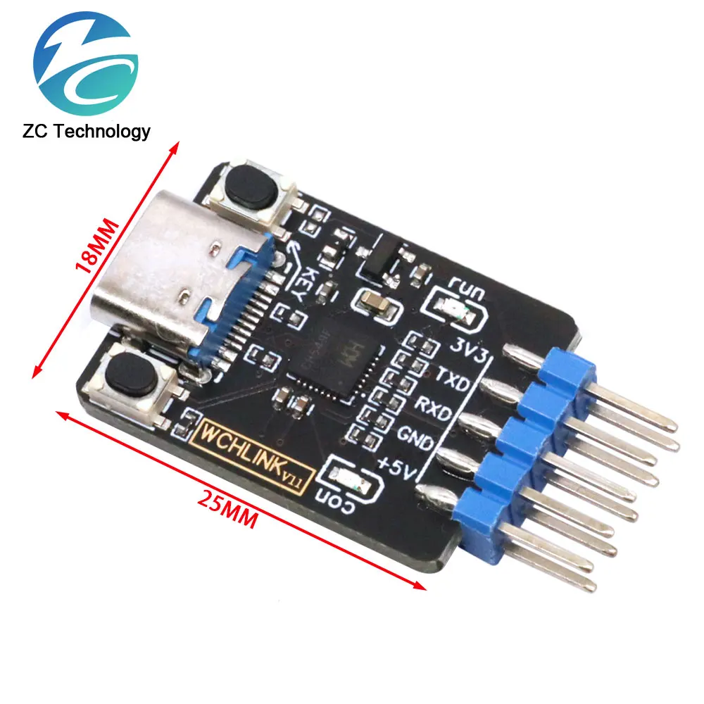 Wchlink-Mini CH549F Daplink, compatible con gama completa de Chips de núcleo ARM, TYPE-C SWD/con puerto serie RISC-V, 3,3 V / 5V