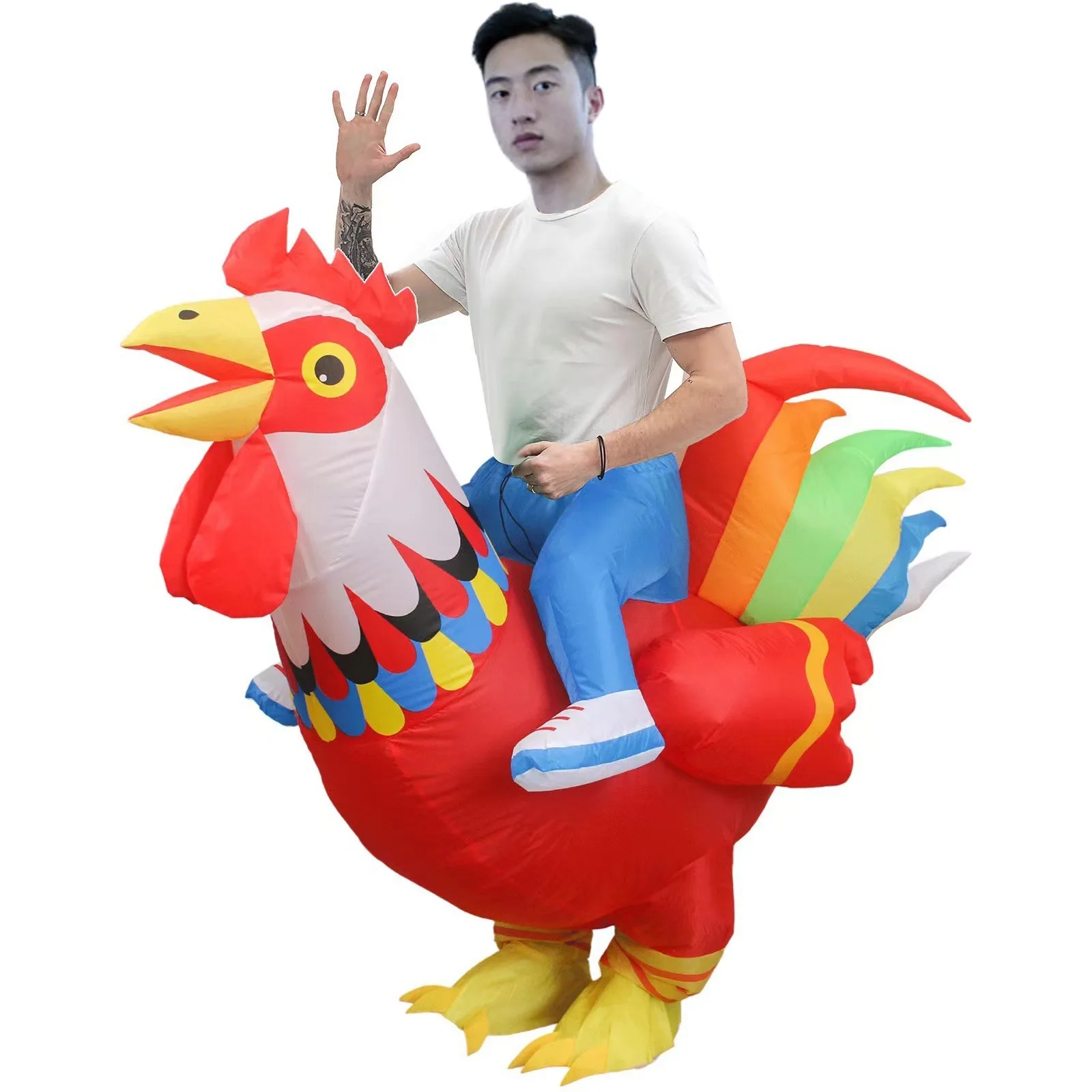 Halloween Festival Party Funny Props Children\'s Day Stage Performance Colorful Rooster Inflatable Costumes