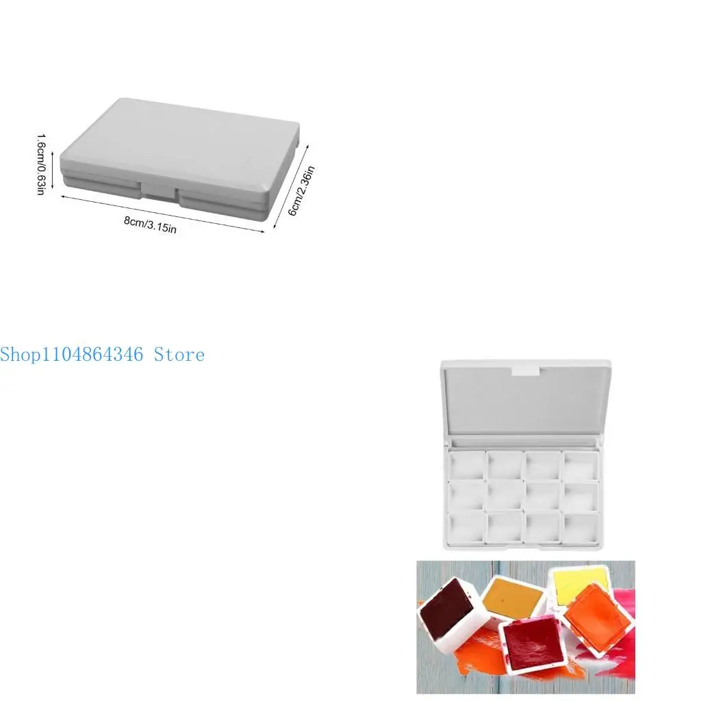 

12 Well Paint Palette Box with Dustproof Lid Watercolor Paint Palette Case Paint Mixing Tray for Artist Student Painting