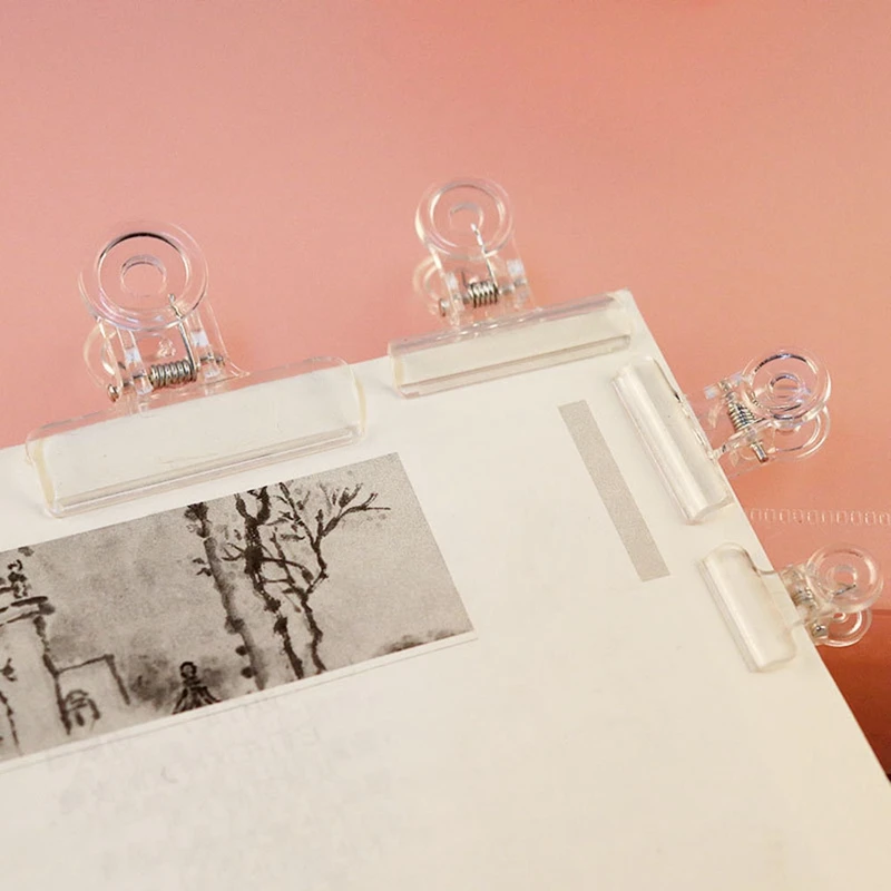 100PCS Plastic Bulldog Clips Kit Utility Paper Clips Set Hinge Clips For Home, Office Use Clear