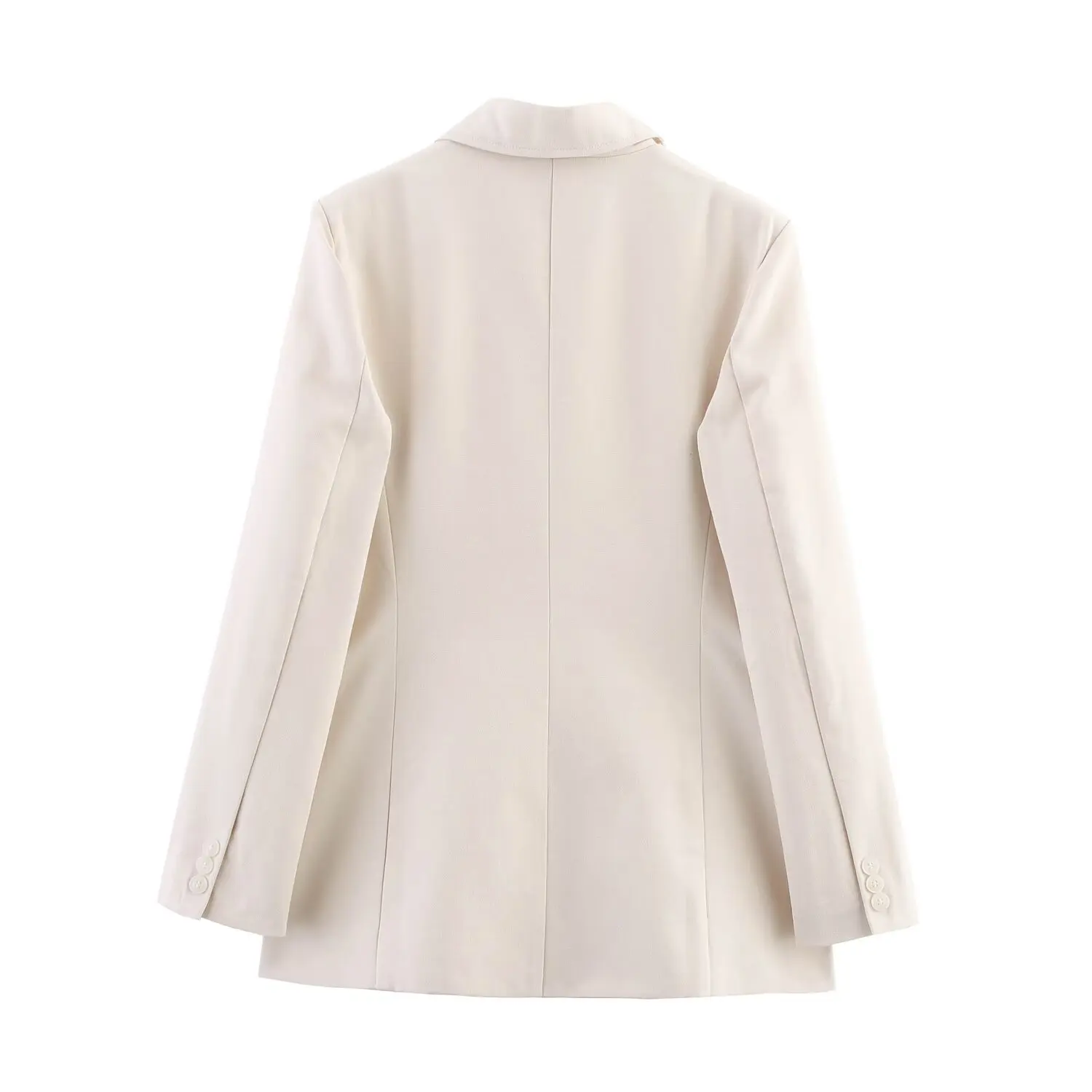 Women's Retro Loose Suit Pants Set Double-breasted Lapel Commuter Blazer High Waist Zip Straight Pants Spring New Chic Set