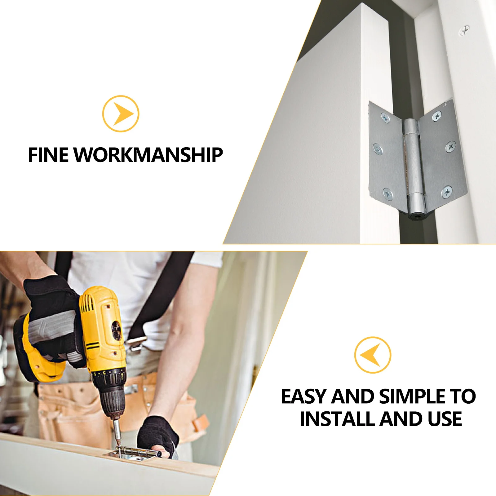 

10Pcs Zinc Alloy Hinges 90 Degree Rust Resistant Spring Hinge for Jewelry Case Wine Box Folding Table Cabinet Door Hardware