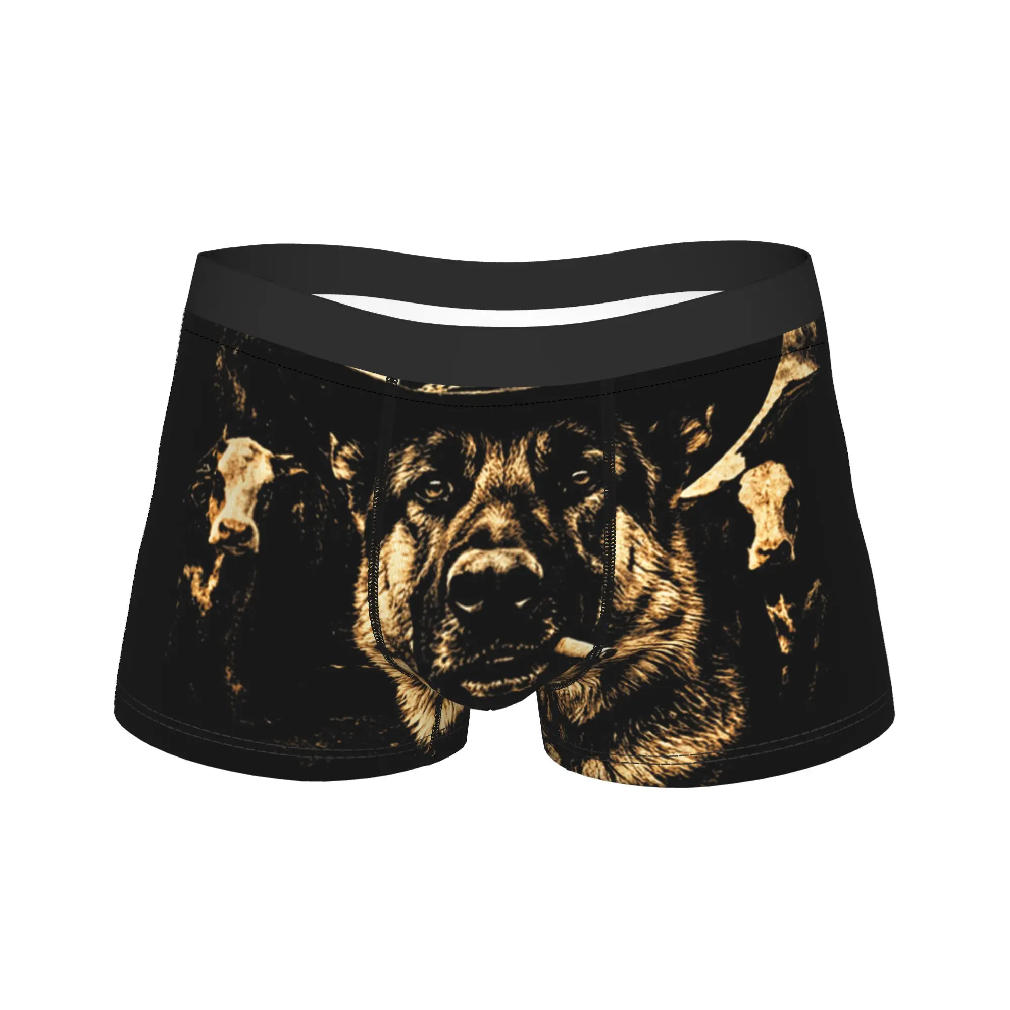 

German Shepherd Western Graphic Cowboy Dog Smoking Boxer Shorts 3D Pouch Underwear High Quality Custom Shorts Briefs Comfortable