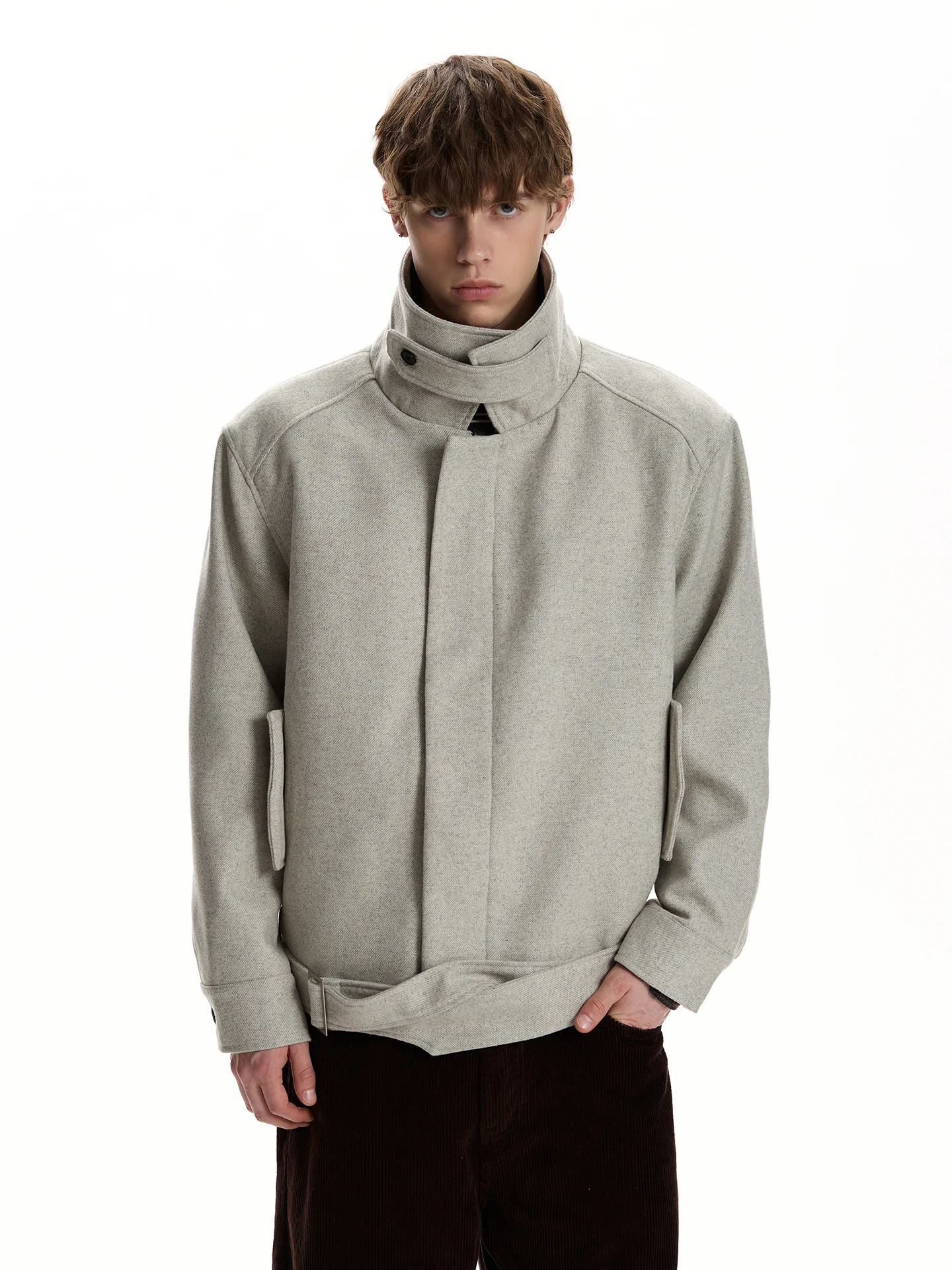 

Куртка PUEE из премиальной шерстяной смеси, свободного кроя, классическая, для повседневной носки, простой дизайн, модная верхняя одежда для молодежи, весна-осень-зима