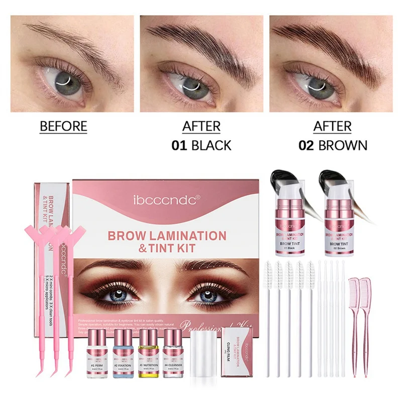 Ibcccndc Tint Brow Lamination Perming Lotion Dye Tint Combination Brow Setting Eye Makeup Simple Operation