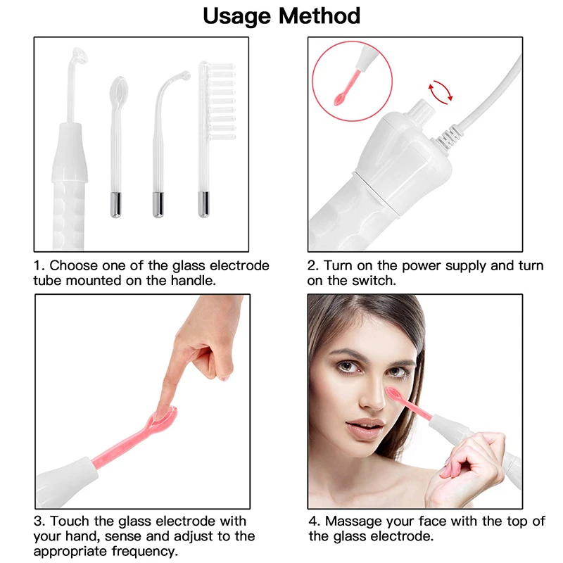 Portable Handheld High Frequency Skin Therapy Wand Electrode Glass Tube Skin Wrinkle Reducing Alta Frecuencia Wands view 3