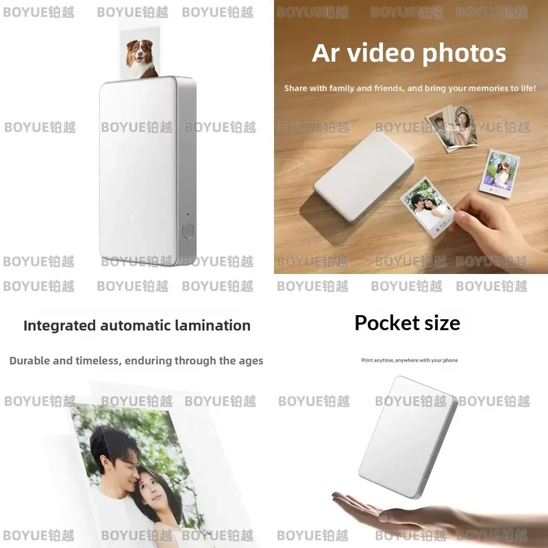 Portable Mini Photo Printer High Definition Pocket Thermal Printing Device Wireless Bluetooth Compatible with Smartphone App