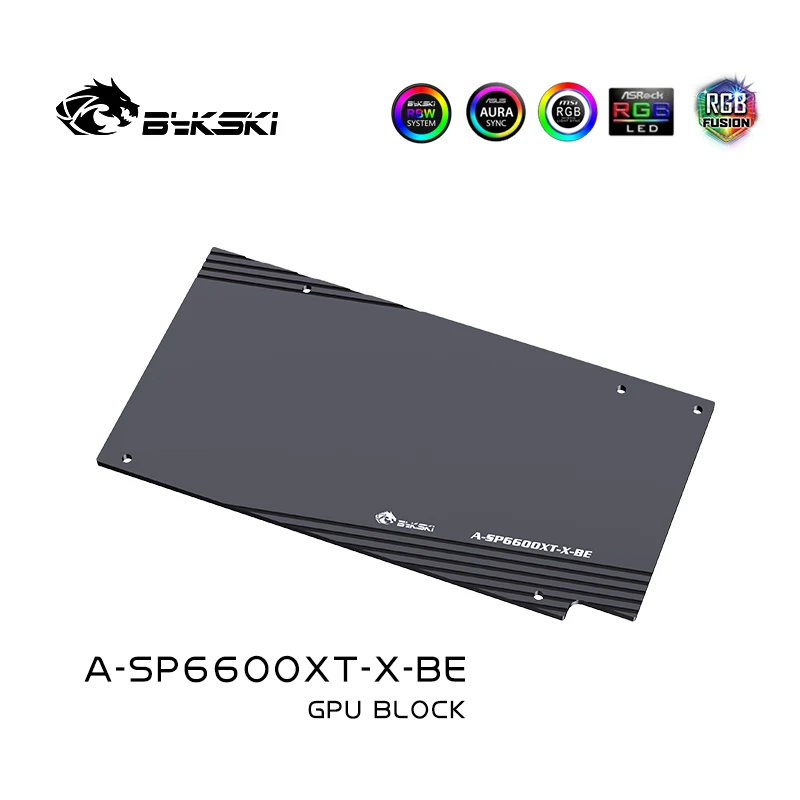 Bykski A-SP6600XT-X Кулер для графического процессора Водяной блок для Sapphire RX 6600 XT Pulse OC Видеокарта Медный радиатор охлаждения RGB SYNC